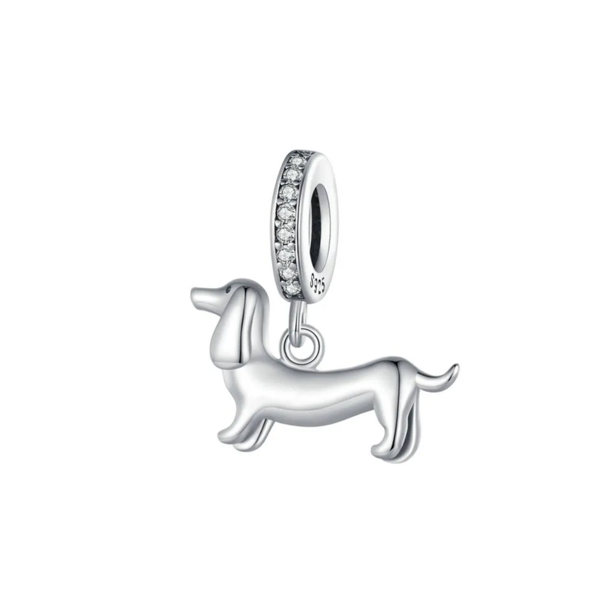 Cubic Zirconia & Sterling Silver Puppy Charm sold by Zulily