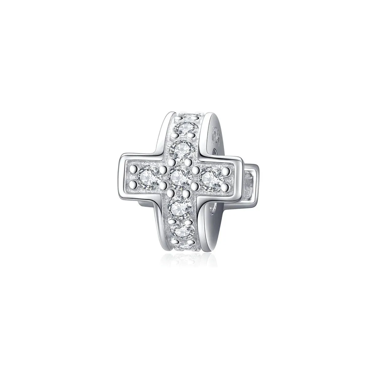 Clear Cubic Zirconia & Sterling Silver Cross Bead Charm sold by Zulily