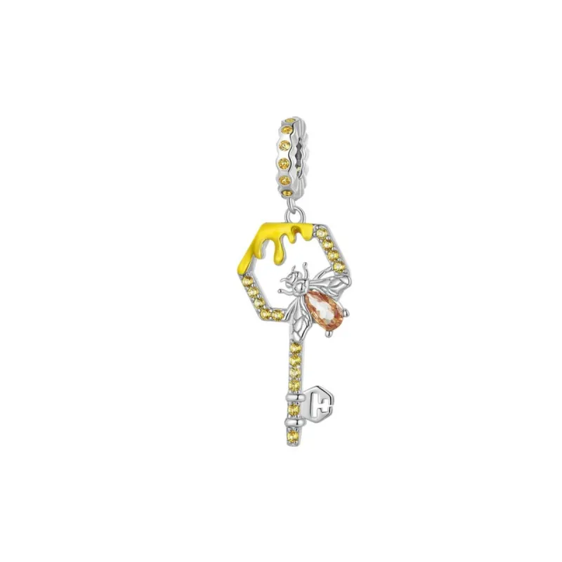 Yellow Cubic Zirconia & Sterling Silver Honey Comb Charm sold by Zulily