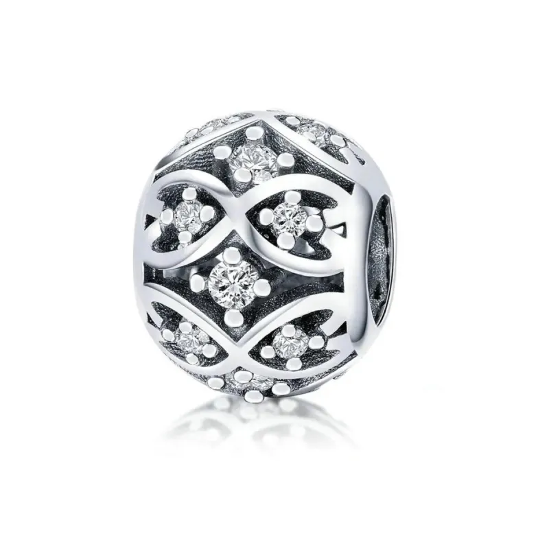 Sterling Silver & CZ Infinity Looped Circular Bracelet Charm sold by Zulily