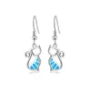 Sterling Silver Cat Drop Earrings with Blue Lab-Created Opal sold by Zulily