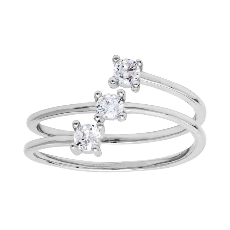 Cubic Zirconia & Sterling Silver Coil Ring sold by Zulily