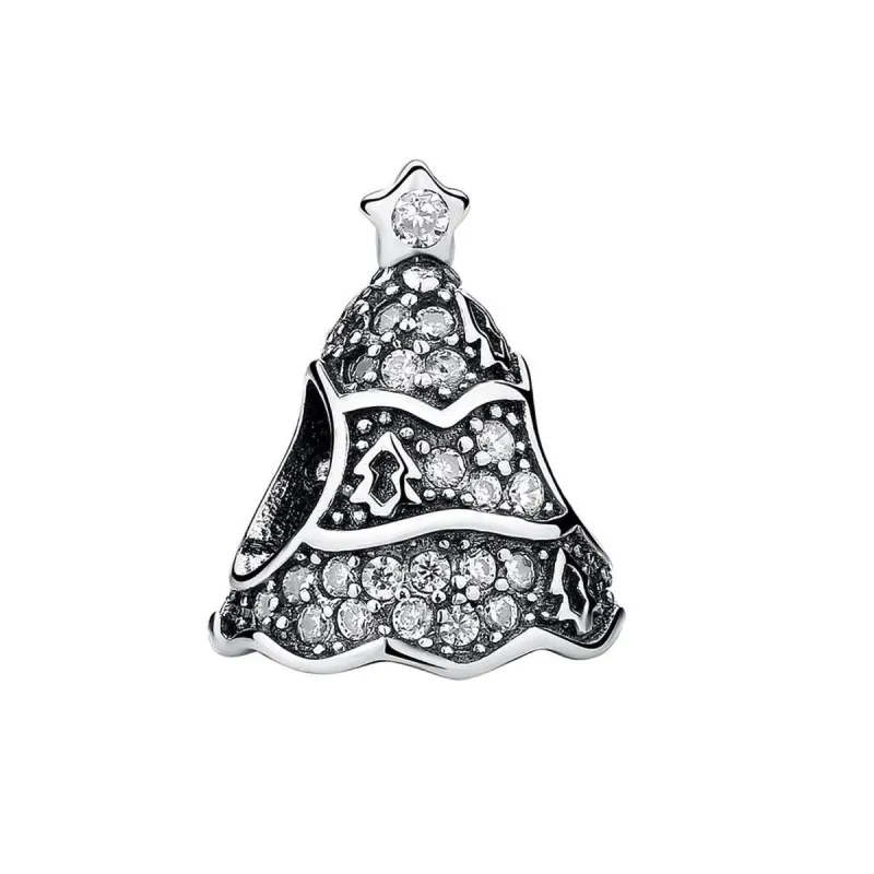 Sterling Silver & CZ Christmas Tree Bracelet Charm sold by Zulily