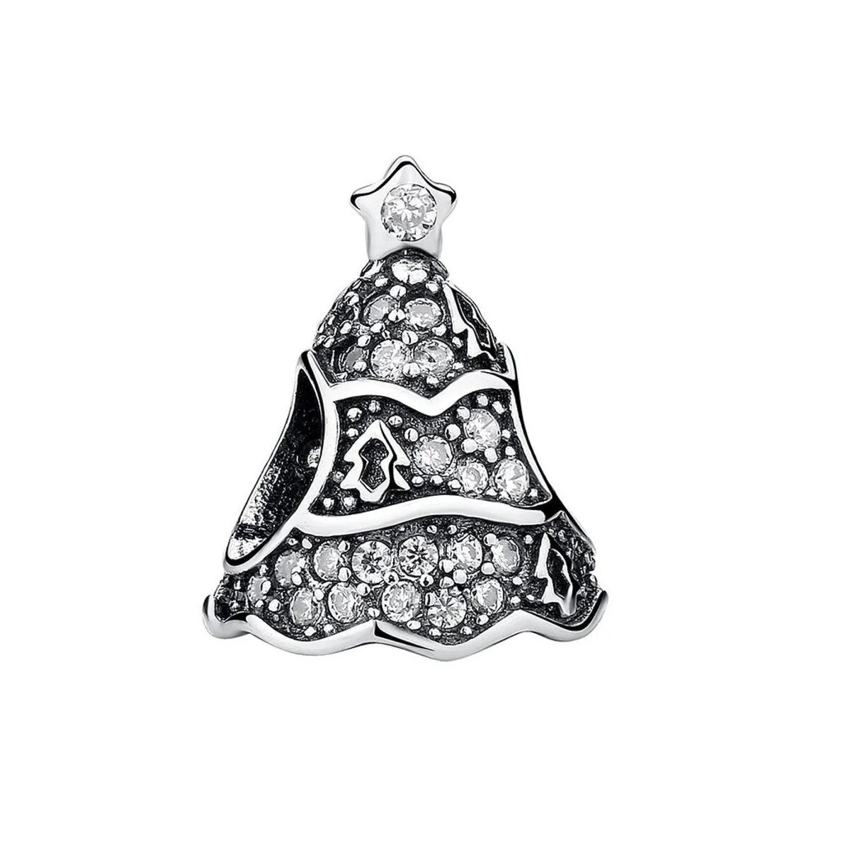 Sterling Silver & CZ Christmas Tree Bracelet Charm sold by Zulily