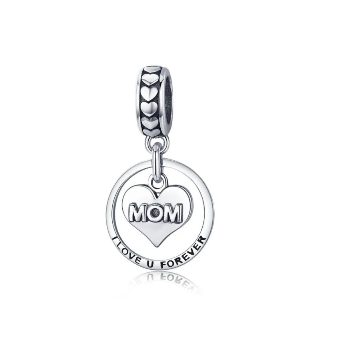 Sterling Silver Heart Mom Dangle Charm Bead sold by Zulily