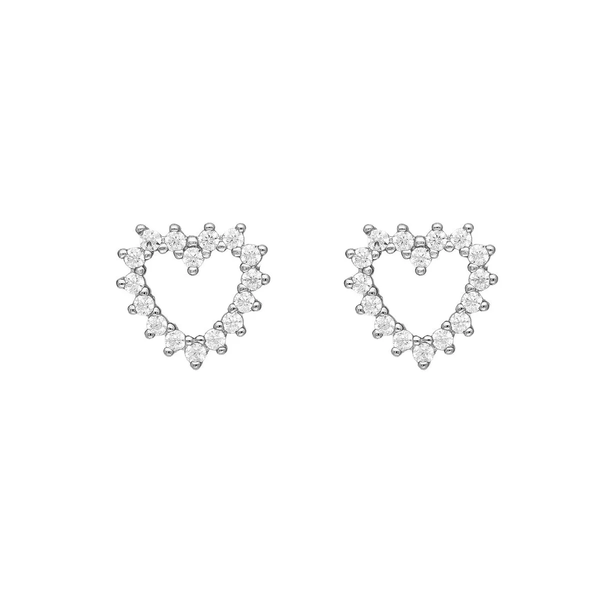 Sterling Silver Cubic Zirconia Open Heart Stud Earrings sold by Zulily