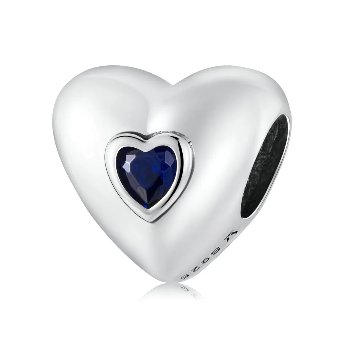 Cubic Zirconia & Sterling Silver Framed Heart Charm sold by Zulily