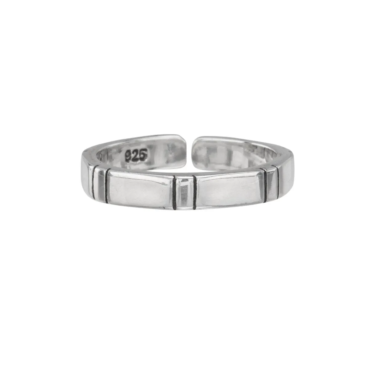 Simple Sterling Silver Lined Band Toe Ring sold by Zulily