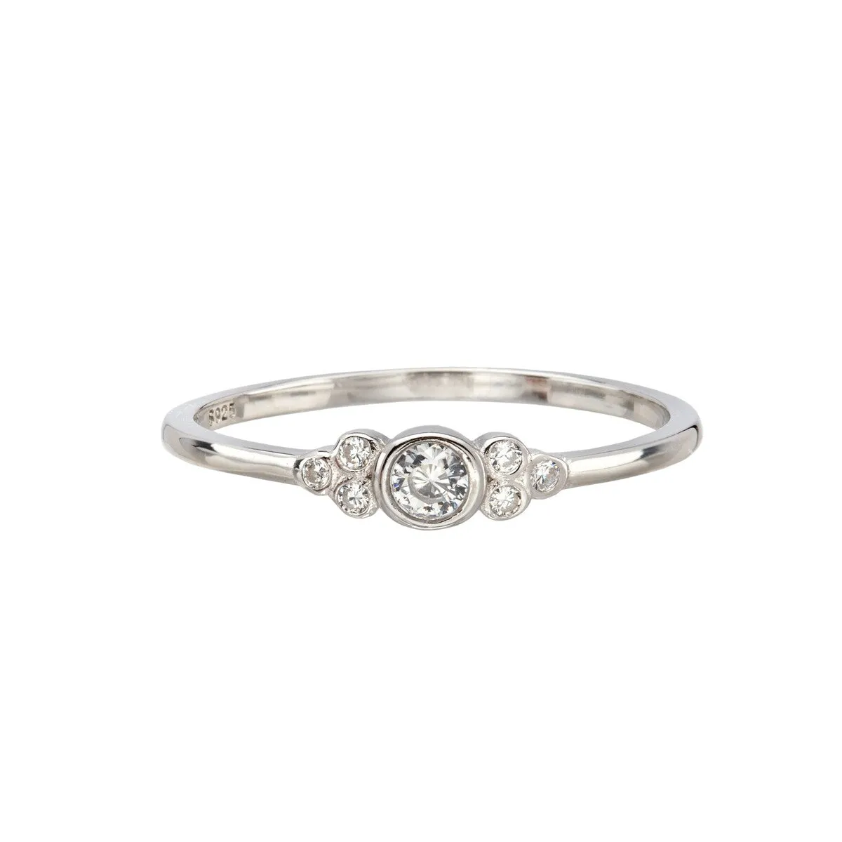 Sterling Silver and Cubic Zirconia Bezel-Set Cluster Ring sold by Zulily