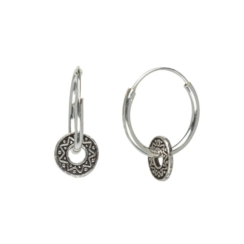 Sterling Silver Aztec Hooped Earrings sold by Zulily