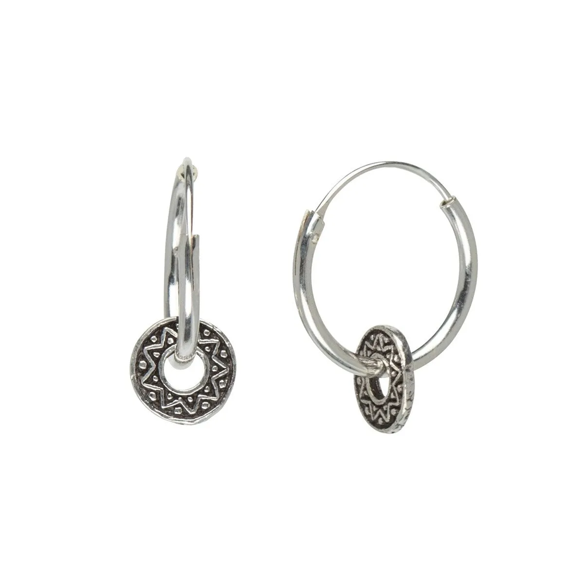 Sterling Silver Aztec Hooped Earrings sold by Zulily