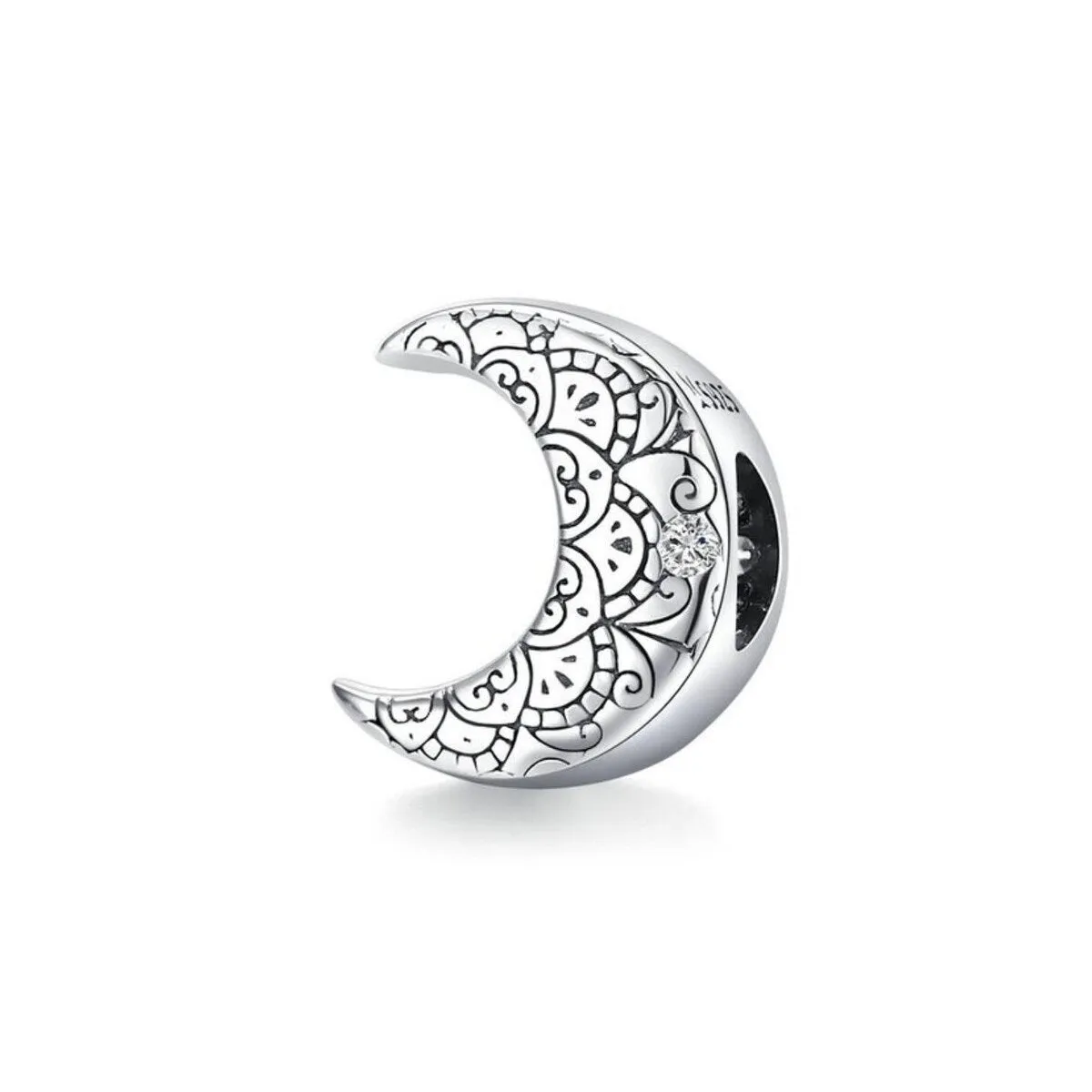 Cubic Zirconia & Sterling Silver Henna Moon Charm sold by Zulily