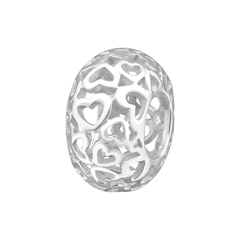 Sterling Silver Openwork Hearts Charm sold by Zulily