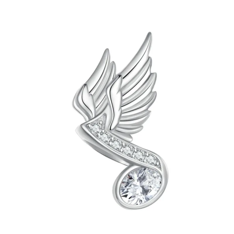 Cubic Zirconia & Sterling Silver Flying Note Charm sold by Zulily
