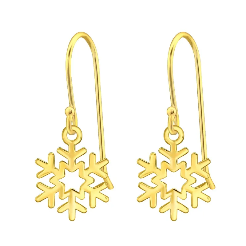 Goldtone Sterling Silver Openwork Star Snowflake Drop Earrings sold by Zulily