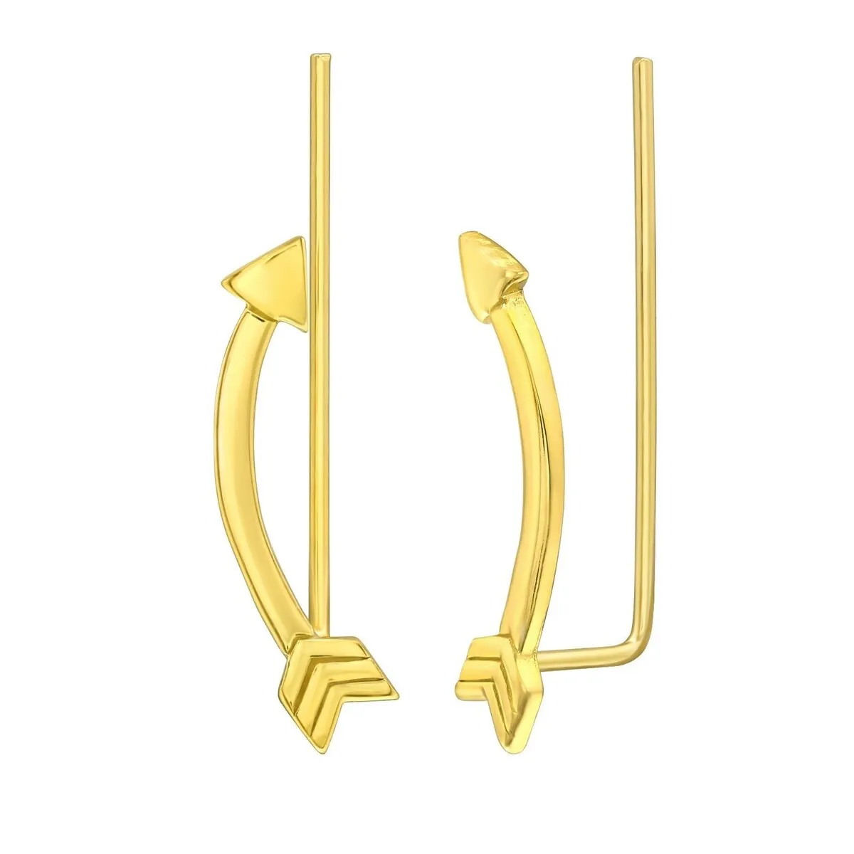 Sterling Silver 18k Gold-Plated Arrow Ear Climbers Earrings sold by Zulily