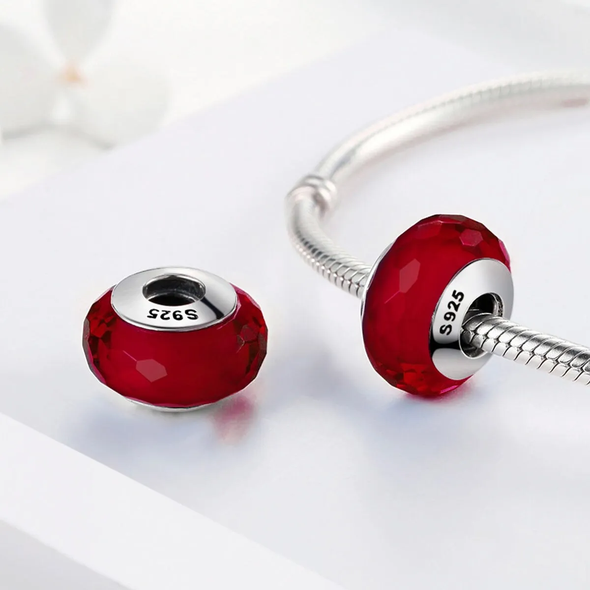 Faceted Glass & Sterling Silver Spacer Charm sold by Zulily product image thumbnail 3