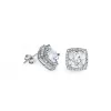 Sterling Silver Square Cubic Zirconia Halo Stud Earrings sold by Zulily