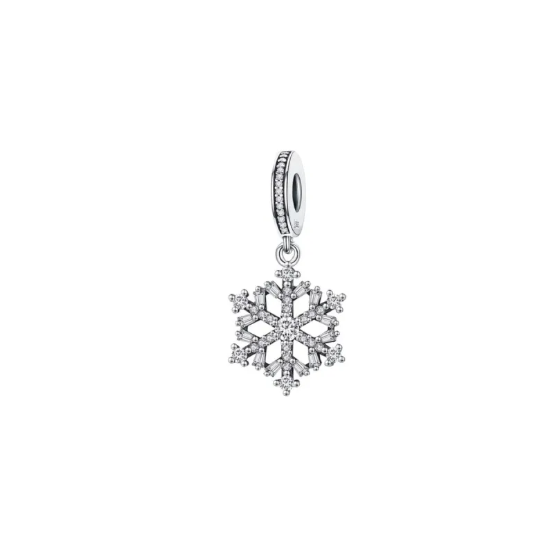 Cubic Zirconia & Sterling Silver Snowflake Charm sold by Zulily