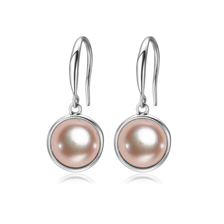 Sterling Silver Pink Freshwater Pearl Circular Drop Earrings sold by Zulily