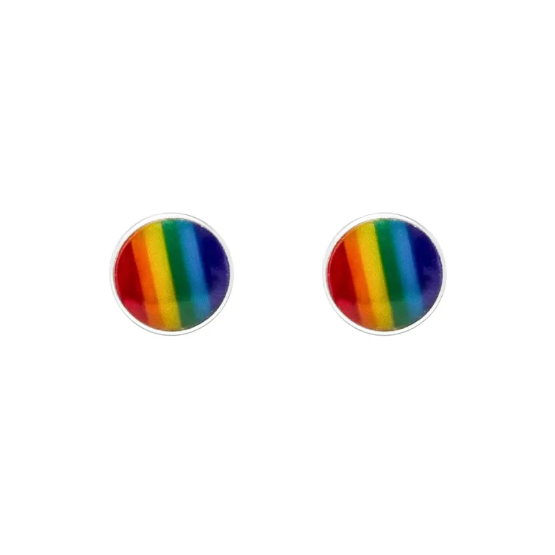 Sterling Silver Multi Colored Circular Stud Earrings sold by Zulily