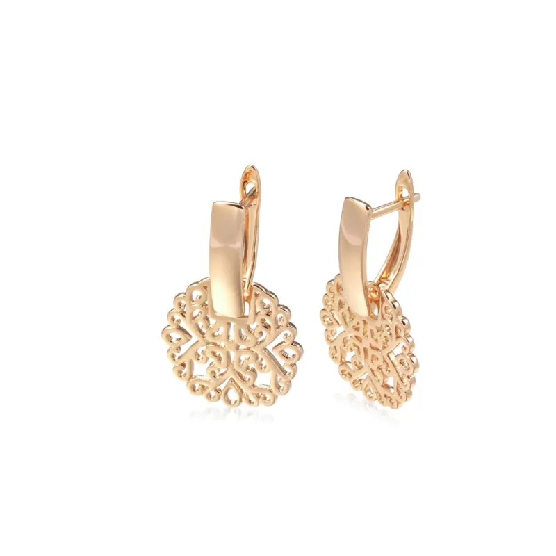 Goldtone Openwork Ornate Circular Drop Stud Earrings sold by Zulily