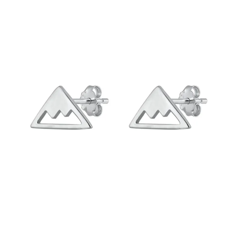 Sterling Silver Simple Mountain Stud Earrings sold by Zulily