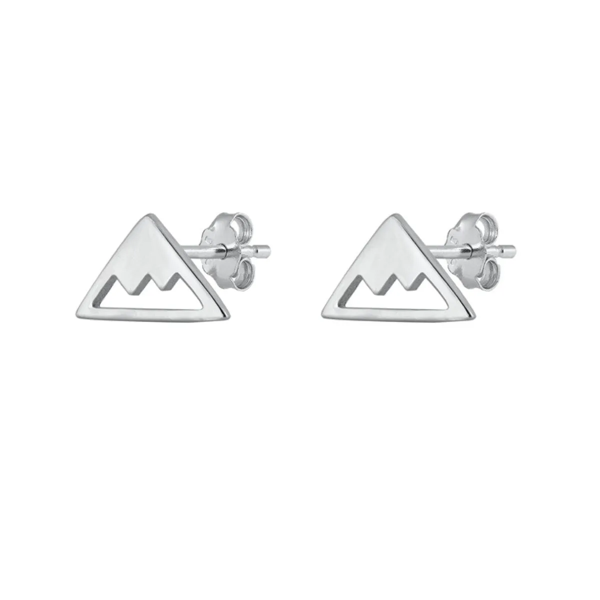 Sterling Silver Simple Mountain Stud Earrings sold by Zulily