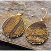 Goldtone Tiger's Eye Teardrop Earrings sold by Zulily