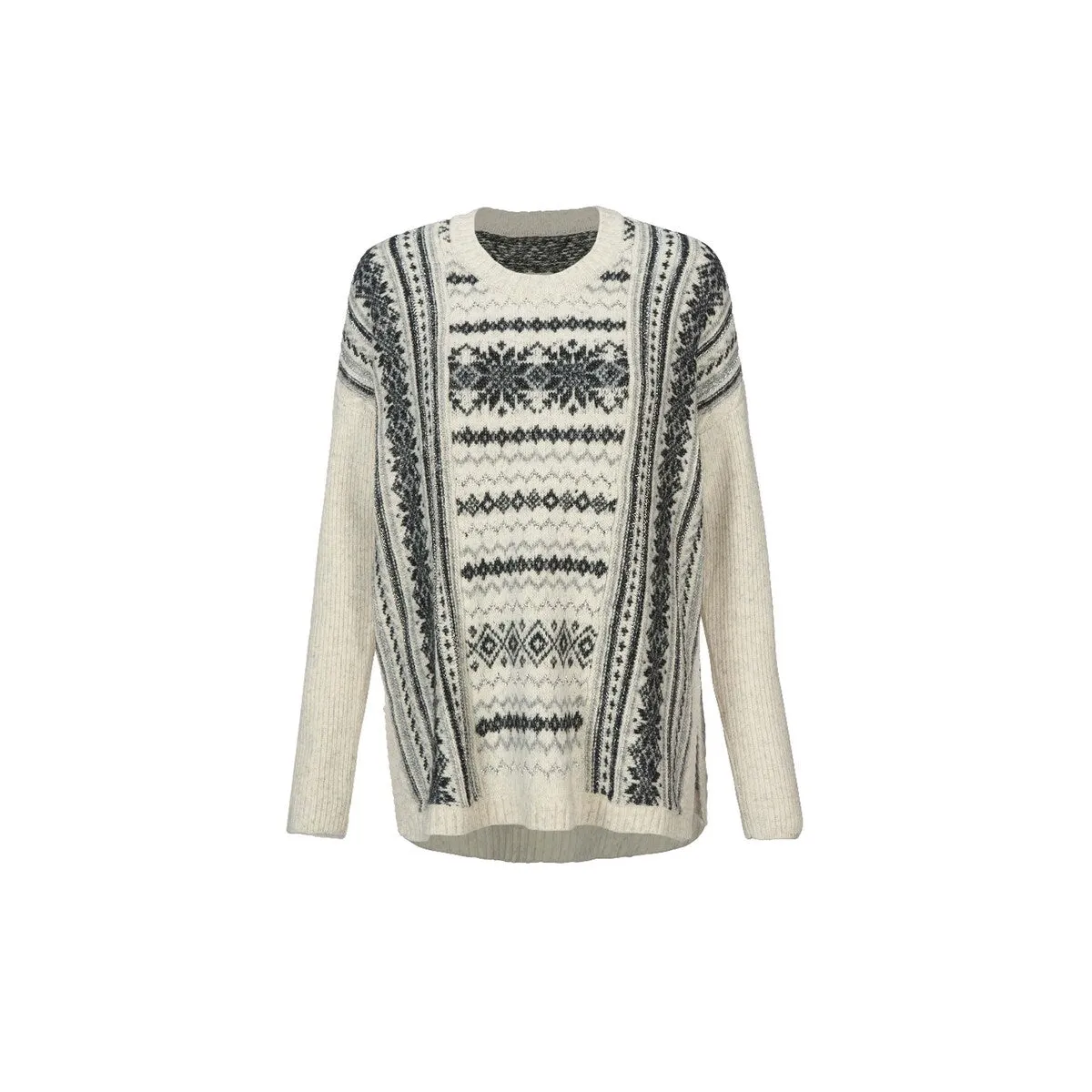 cabi Gray And Ivory Chalet Pullover Sweater sold by Zulily