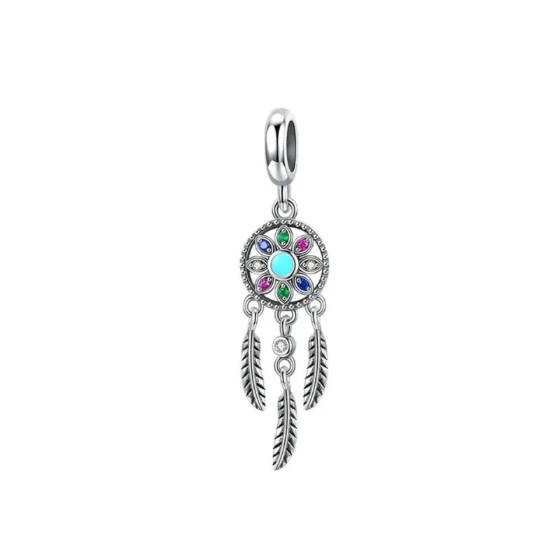 Sterling Silver & Cubic Zirconia Flower Feather Charm sold by Zulily