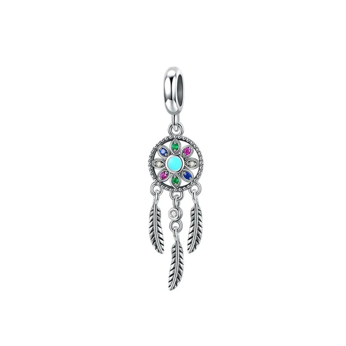 Sterling Silver & Cubic Zirconia Flower Feather Charm sold by Zulily