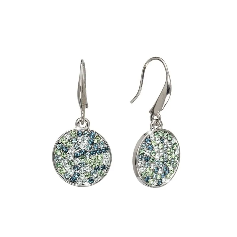 Silvertone Mixed Green Swarovski Crystal Round Drop Earrings sold by Zulily