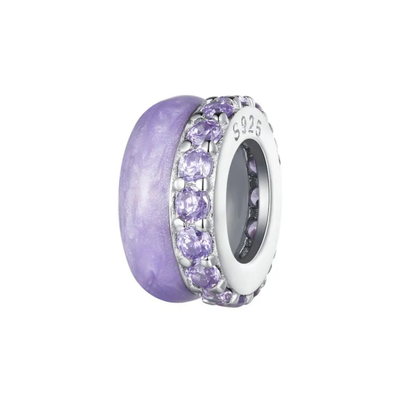 Cubic Zirconia & Sterling Silver Dual-Pavé Rondelle Charm sold by Zulily