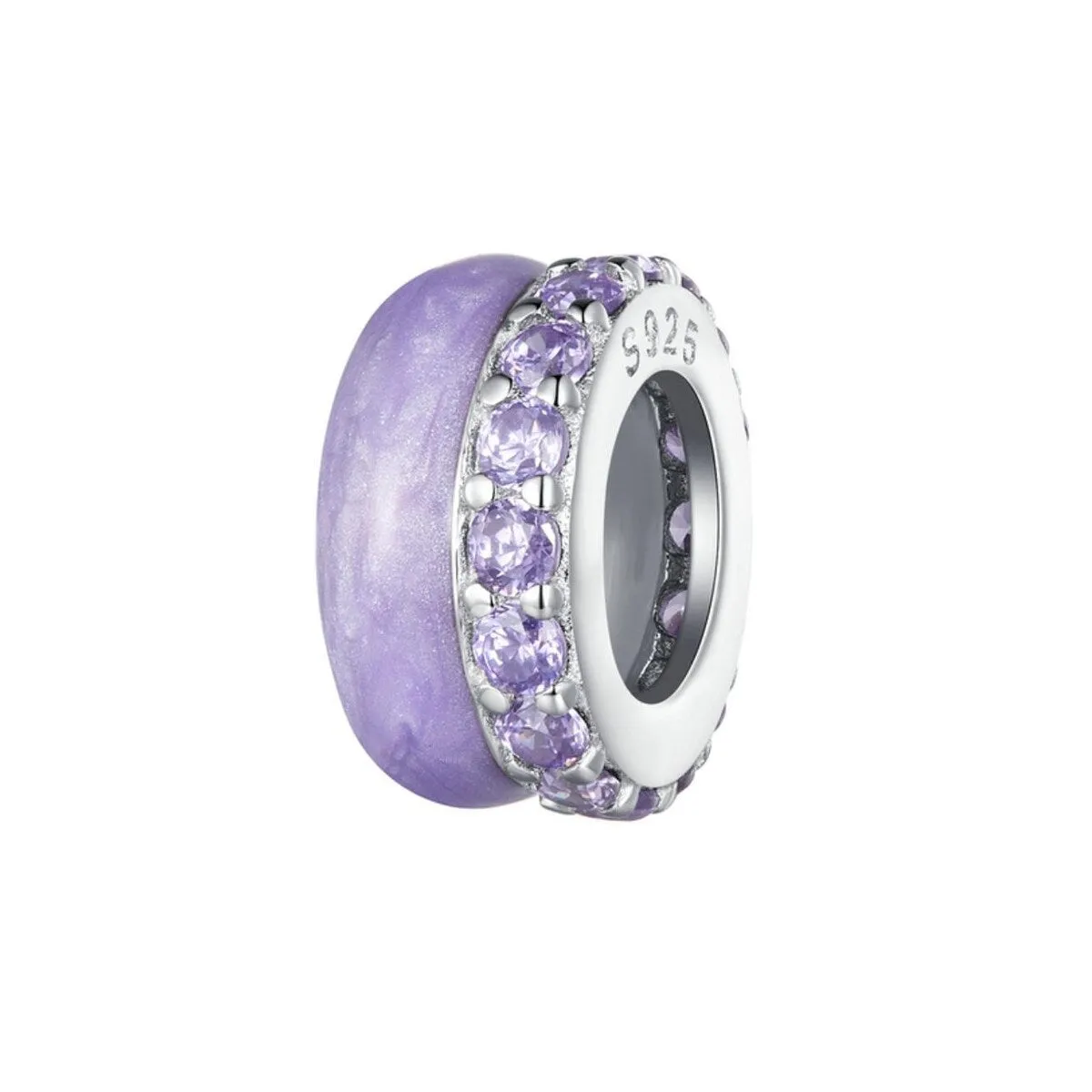 Cubic Zirconia & Sterling Silver Dual-Pavé Rondelle Charm sold by Zulily