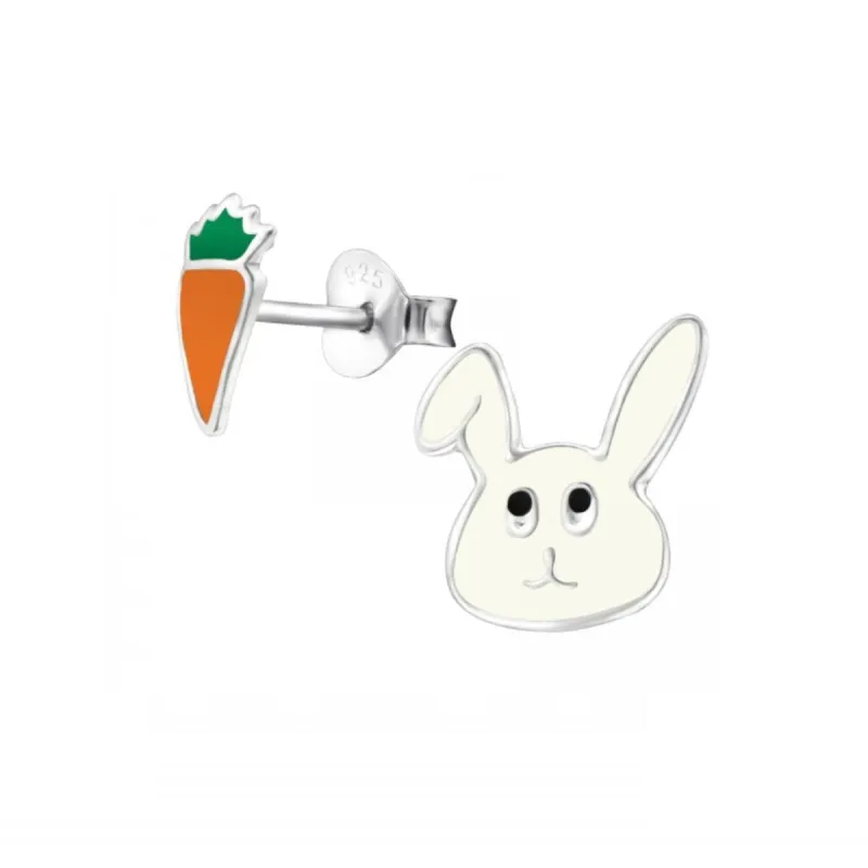White Rabbit Carrot Sterling Silver Stud Earrings sold by Zulily