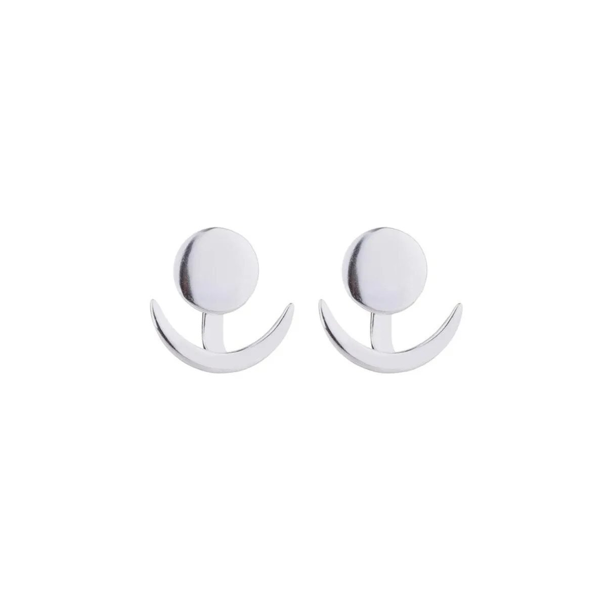 Silvertone Crescent Moon Circular Ear Jackets sold by Zulily