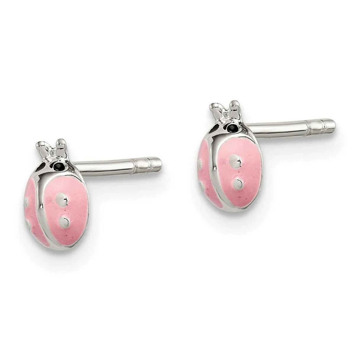 Curata 925 Sterling Silver Polished 4x6mm Pink Enamel Ladybug Post Earrings sold by Zulily product image thumbnail 3
