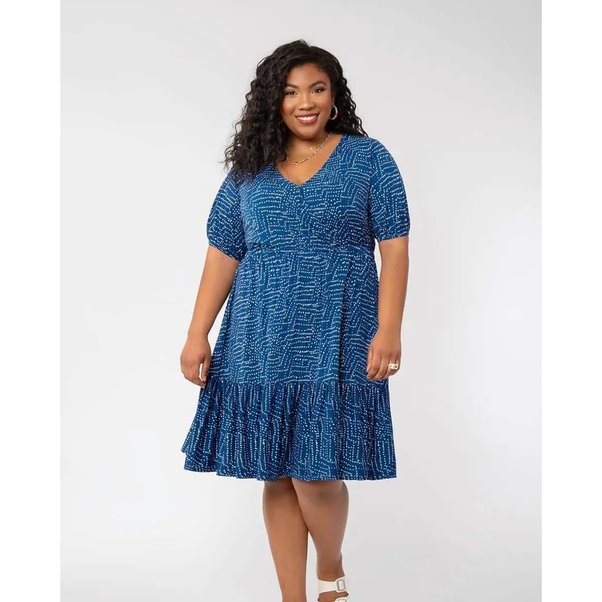 Leota Women's Chelsea Faux Wrap Dress Blue Size 3X sold by Zulily