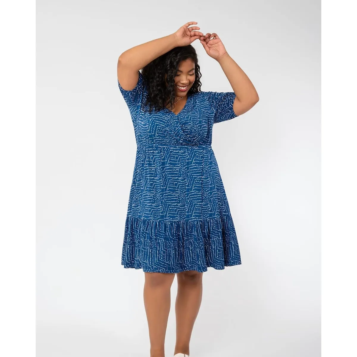 Leota Women's Chelsea Faux Wrap Dress Blue Size 3X sold by Zulily product image thumbnail 4