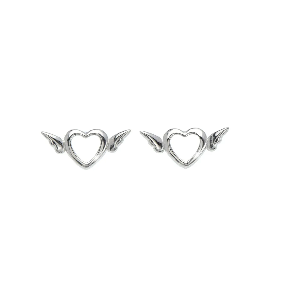 Sterling Silver Heart Wing Stud Earrings sold by Zulily
