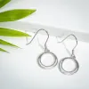 Sterling Silver Open Circle Drop Earrings with Lab-Created Opal sold by Zulily