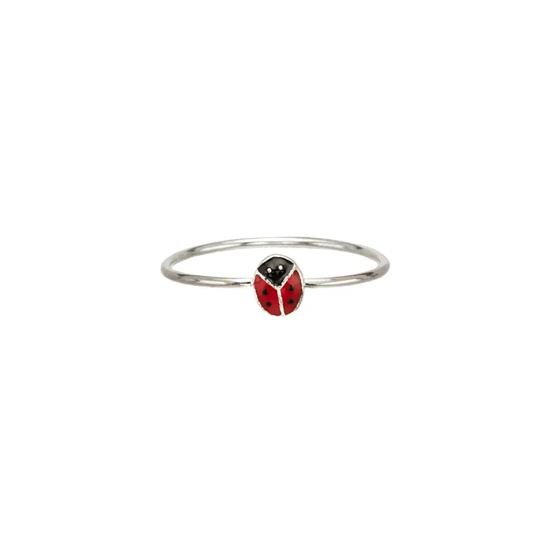Sterling Silver & Resin Ladybug Ring sold by Zulily
