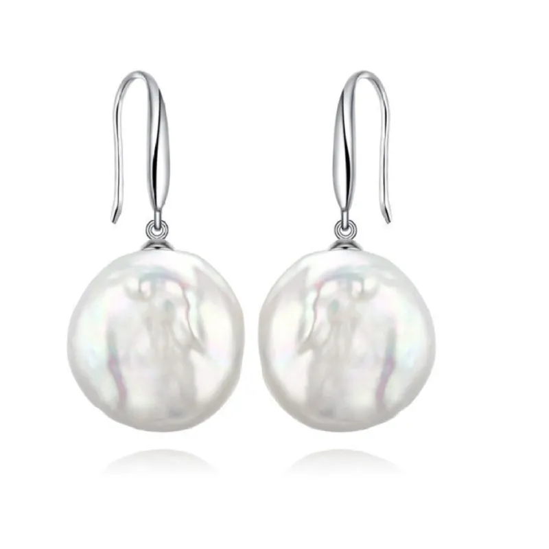 White Coin Freshwater Pearl Drop Earrings sold by Zulily