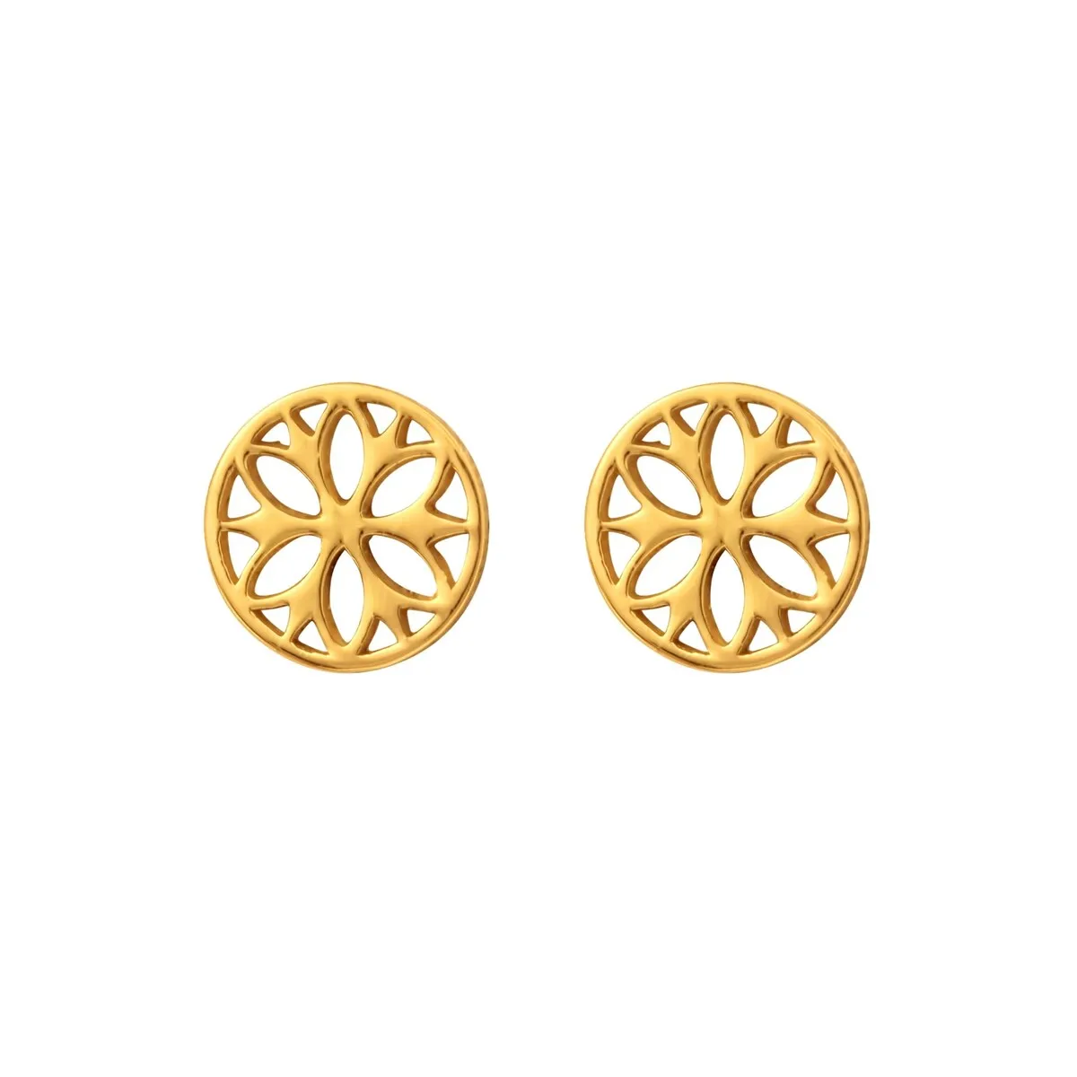 Goldtone Plated Sterling Silver Circular Floral Stud Earrings sold by Zulily