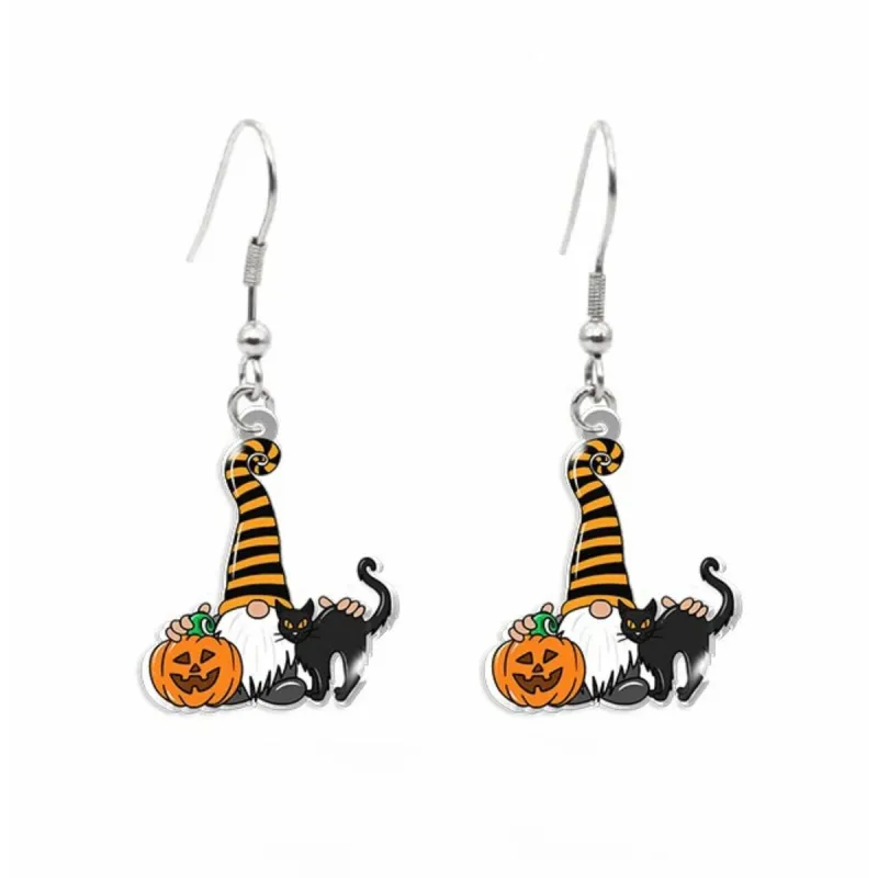 Halloween Gnome & Black Cat Drop Earrings sold by Zulily