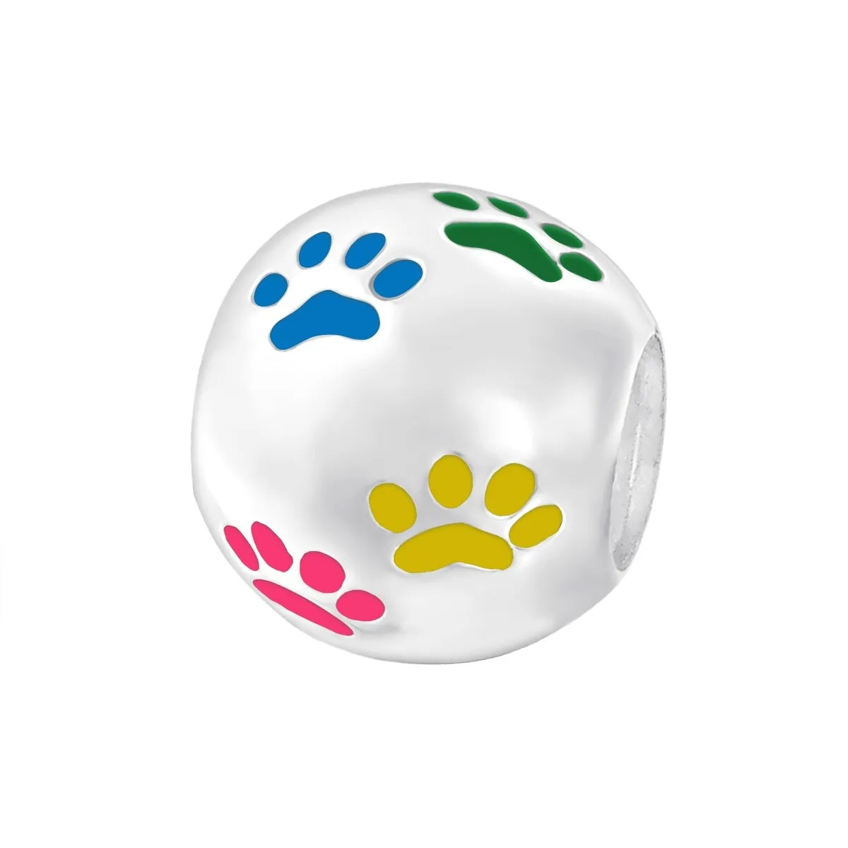 Sterling Silver Multi Colored Paw Prints Charm sold by Zulily