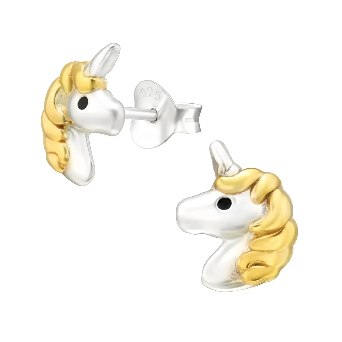 Sterling Silver 18k Gold-Plated Unicorn Stud Earrings sold by Zulily