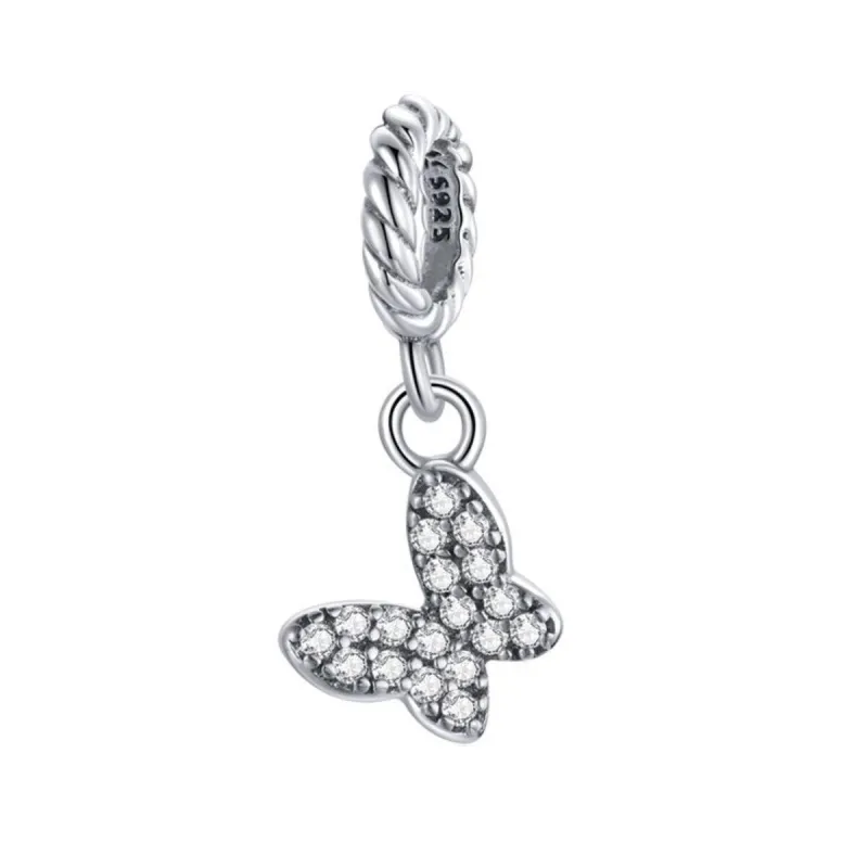 Cubic Zirconia Sterling Silver Butterfly Charm sold by Zulily