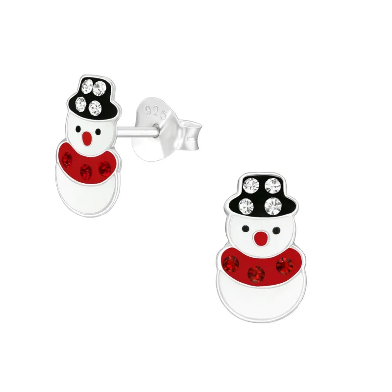 Red & Cubic Zirconia Dainty Snowman Stud Earrings sold by Zulily